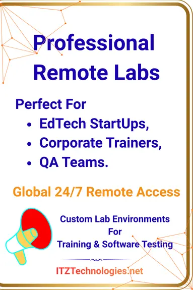 Remote labs For Training & Developement ITZTechnologies